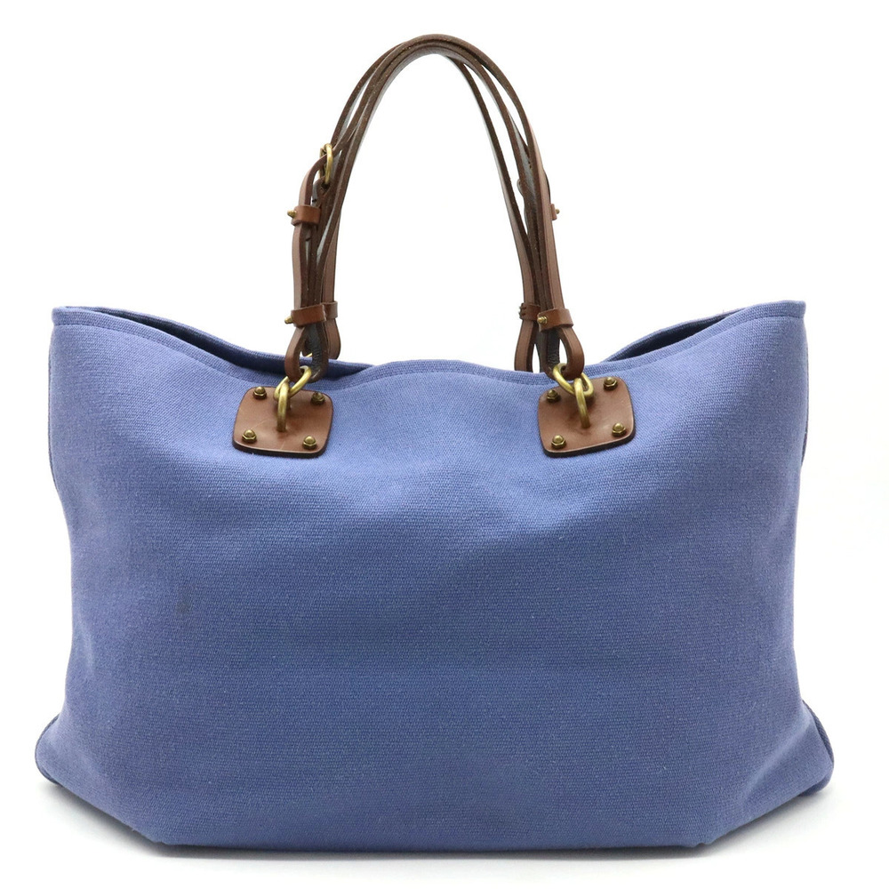 BOTTEGA VENETA Tote Bag Shoulder Canvas Dusty Blue
